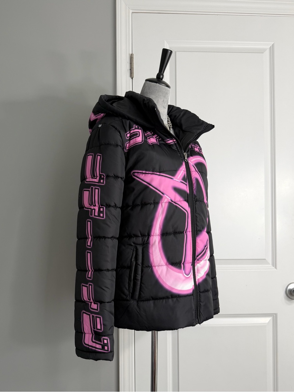 Shadow Banned Y2k Japanese Star Girl Neon Pink Zip Up… - Gem